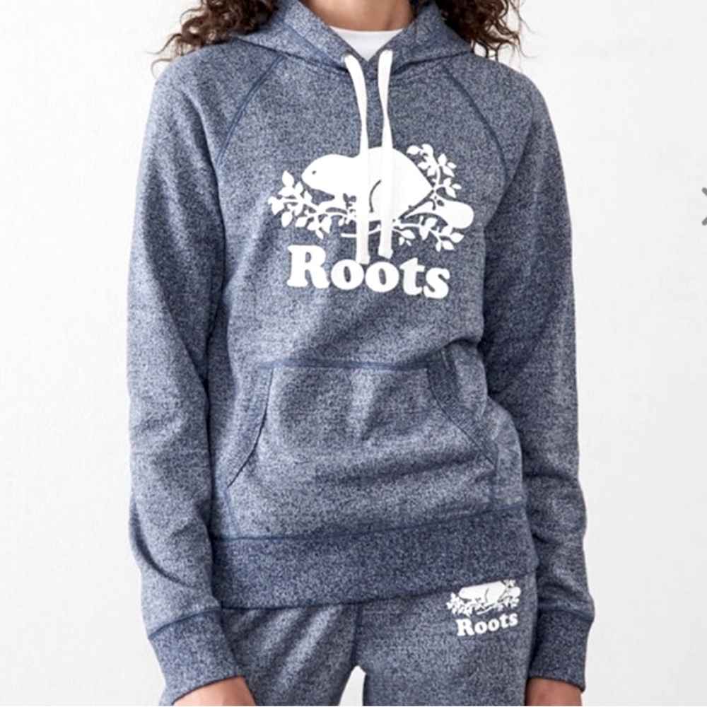 Roots Blue Hoodie with White Logo